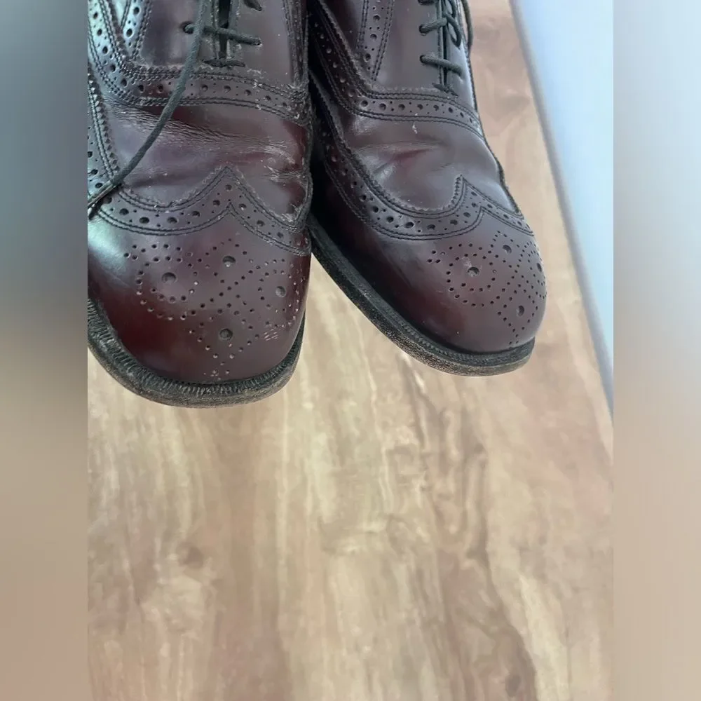 Florsheim Lexington Mens 9 Imperial Wingtip Oxford Red Leather Lace Dress Shoe